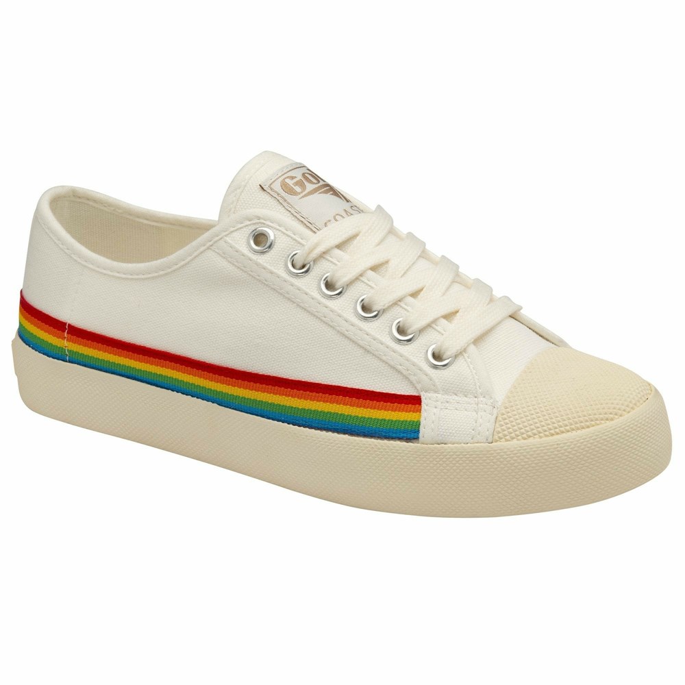 Basket Gola Vegan Coaster Rainbow Drop Blanche Multicolore Femme | DGHH-10980307