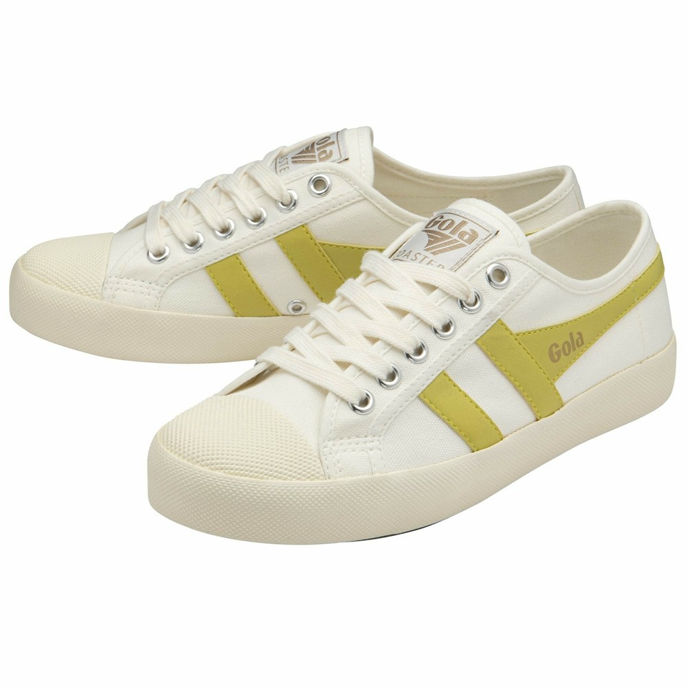 Basket Gola Vegan Coaster Blanche Citron Femme | HZCS-11168278