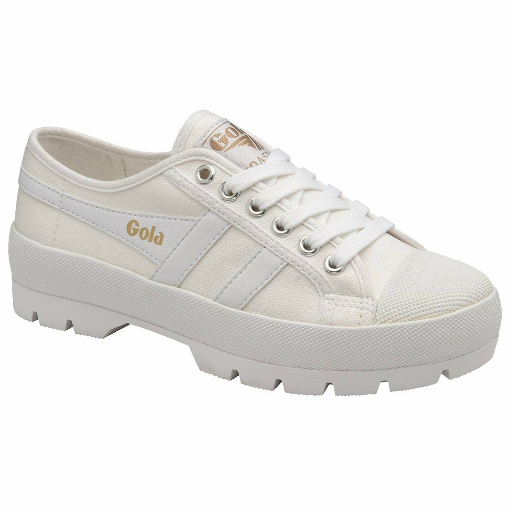 Basket Gola Vegan Coaster Peak Blanche Blanche Femme | NLPL-31616184