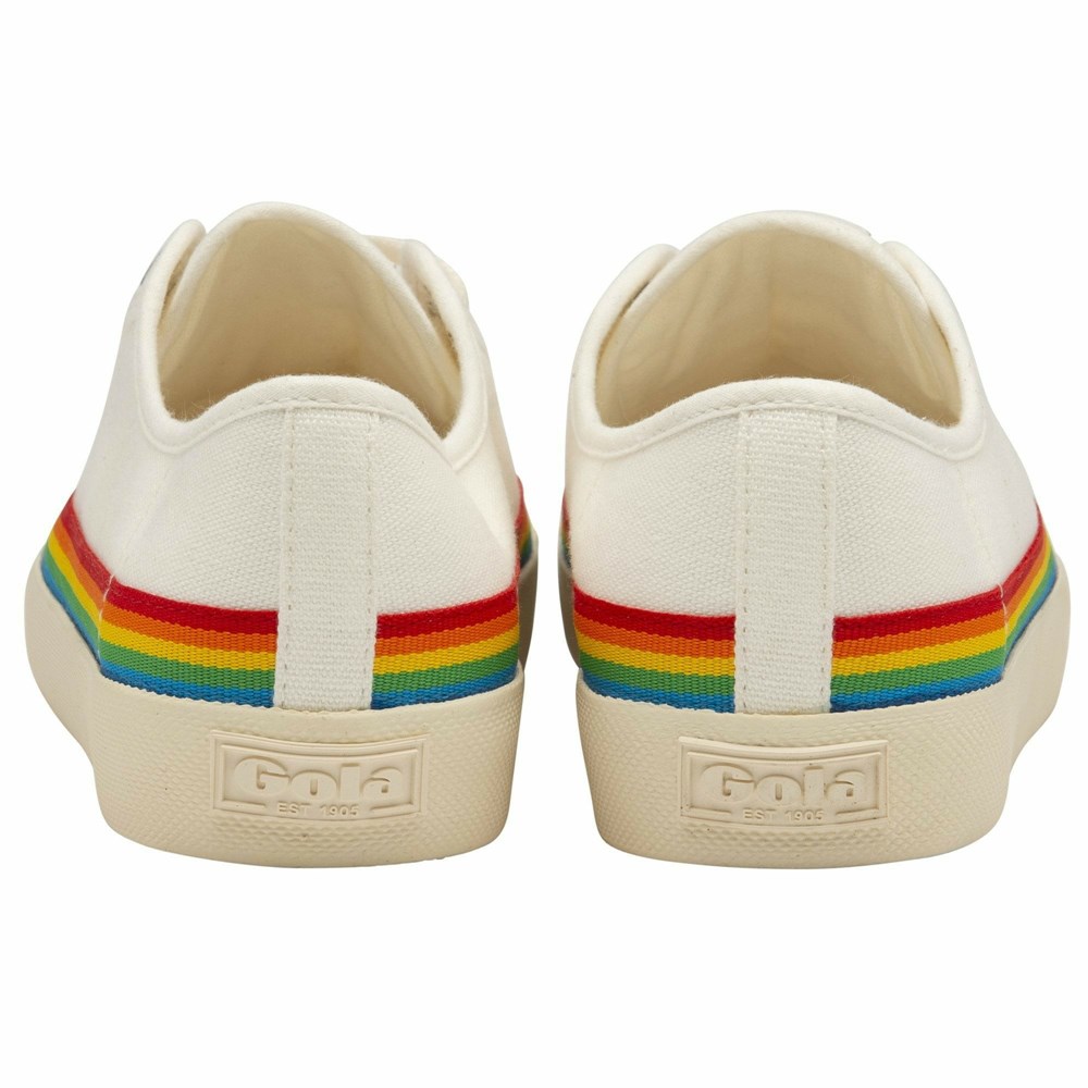 Basket Gola Vegan Coaster Rainbow Drop Blanche Multicolore Femme | DGHH-10980307