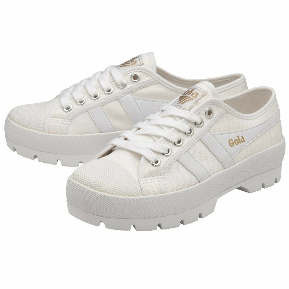 Basket Gola Vegan Coaster Peak Blanche Blanche Femme | NLPL-31616184