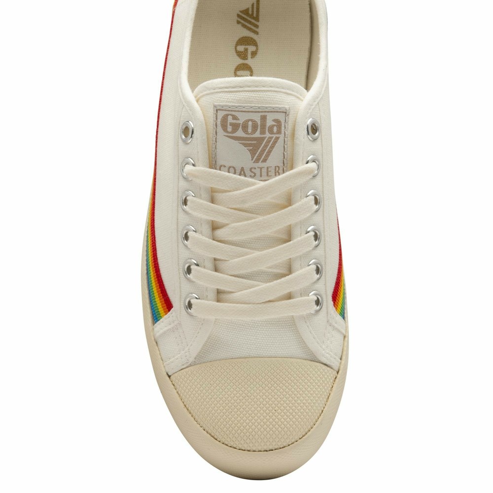 Basket Gola Vegan Coaster Rainbow Drop Blanche Multicolore Femme | DGHH-10980307