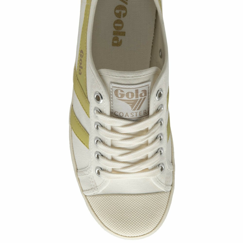 Basket Gola Vegan Coaster Blanche Citron Femme | HZCS-11168278