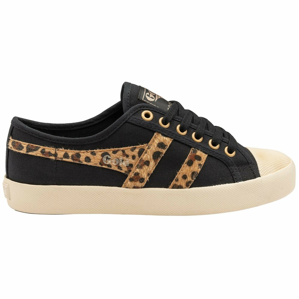 Basket Gola Vegan Coaster Safari Noir Leopard Femme | TKOZ-38749293