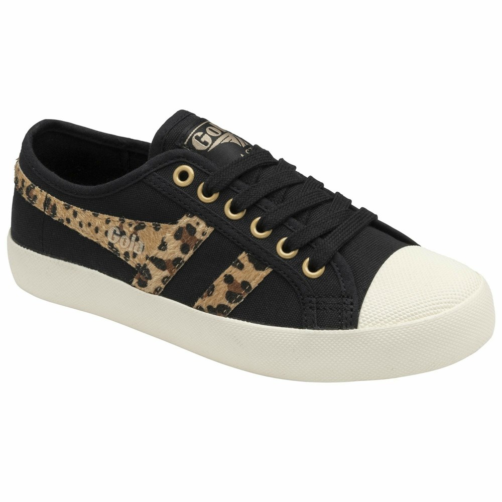 Basket Gola Vegan Coaster Safari Noir Leopard Femme | TKOZ-38749293