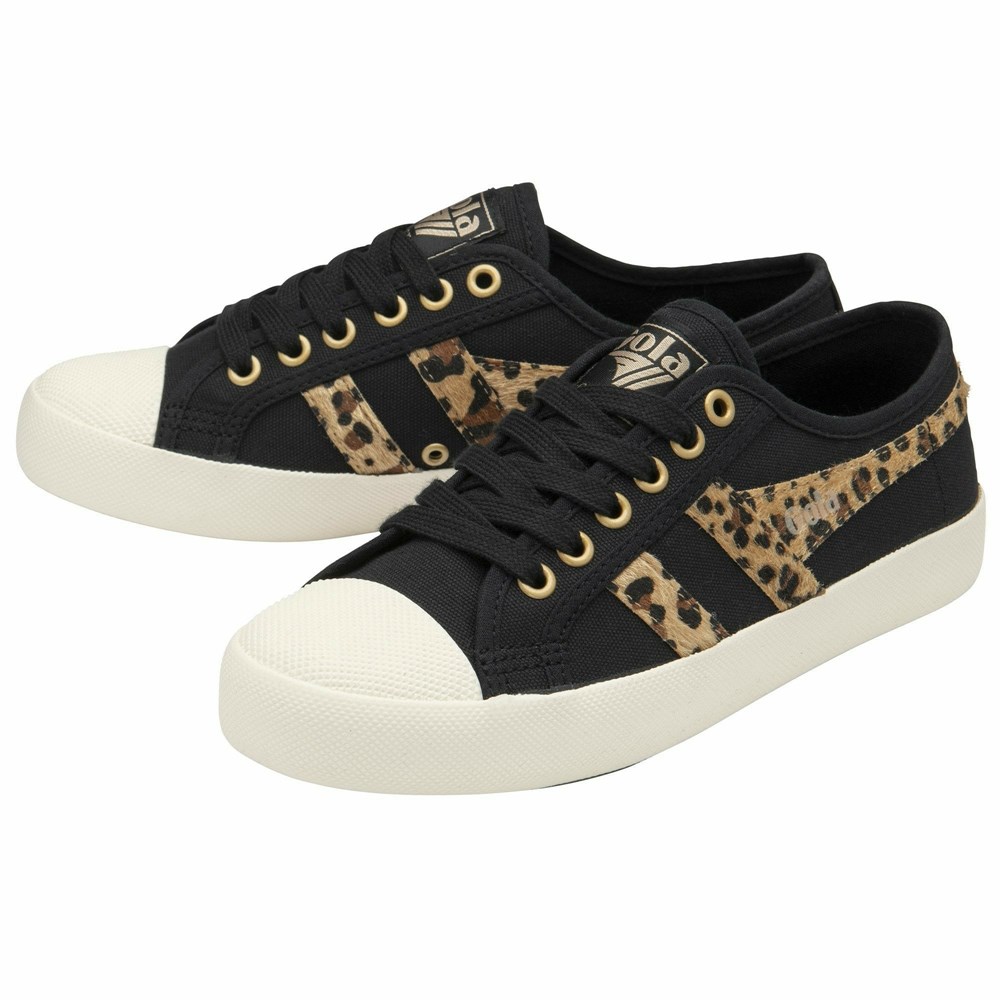 Basket Gola Vegan Coaster Safari Noir Leopard Femme | TKOZ-38749293