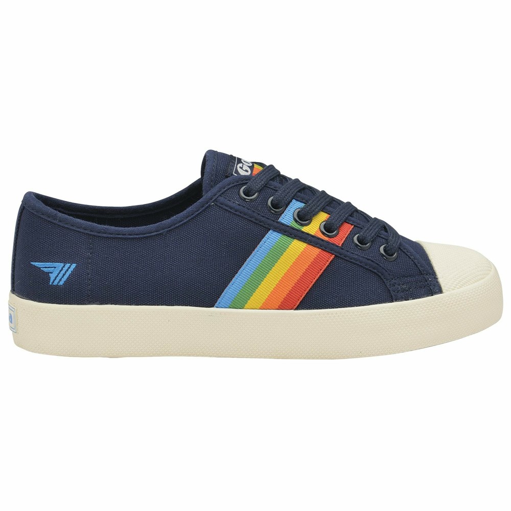 Basket Gola Vegan Coaster Rainbow Bleu Marine Multicolore Femme | KMRN-43123839