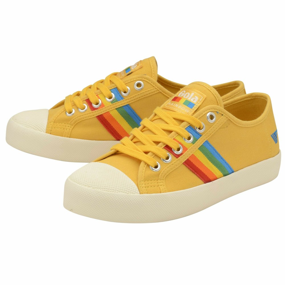 Basket Gola Vegan Coaster Rainbow Orange Multicolore Femme | ZEKM-08222345