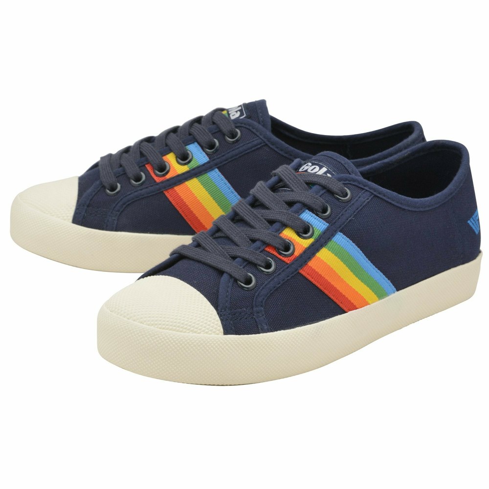 Basket Gola Vegan Coaster Rainbow Bleu Marine Multicolore Femme | KMRN-43123839