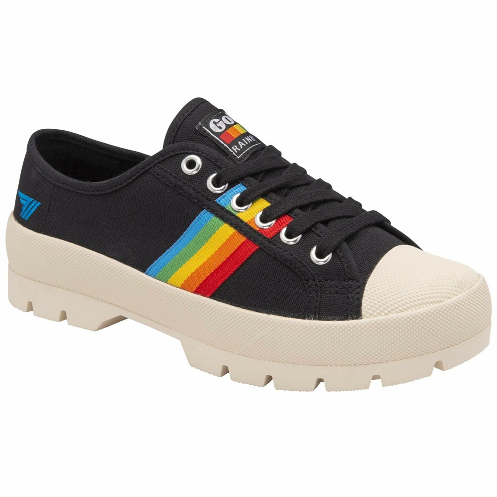 Basket Gola Vegan Coaster Peak Rainbow Noir Multicolore Femme | HCZV-91527976