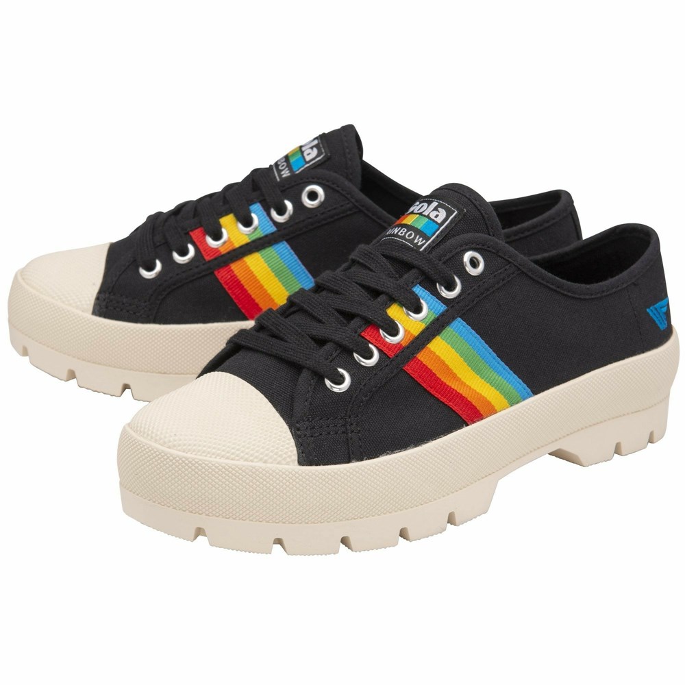 Basket Gola Vegan Coaster Peak Rainbow Noir Multicolore Femme | HCZV-91527976