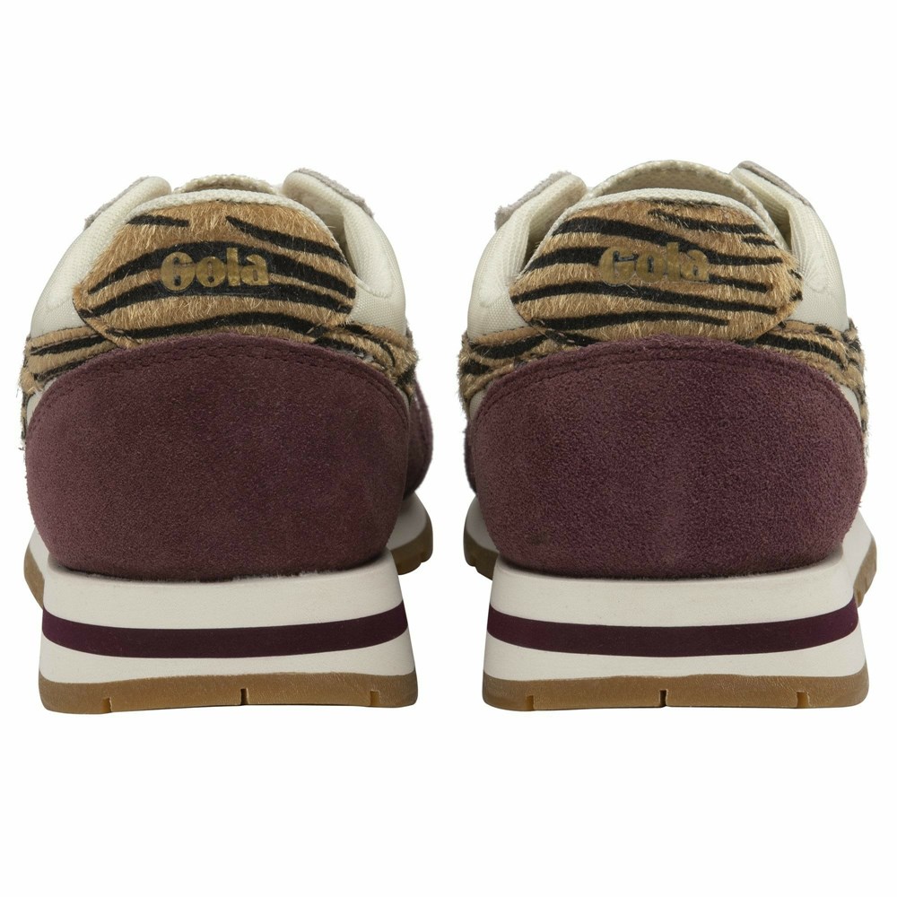 Basket Gola Daytona Safari Blanche Bordeaux Femme | AGCS-87731658