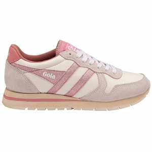 Basket Gola Daytona Glitter Blanche Rose Clair Femme | JFOB-73177869