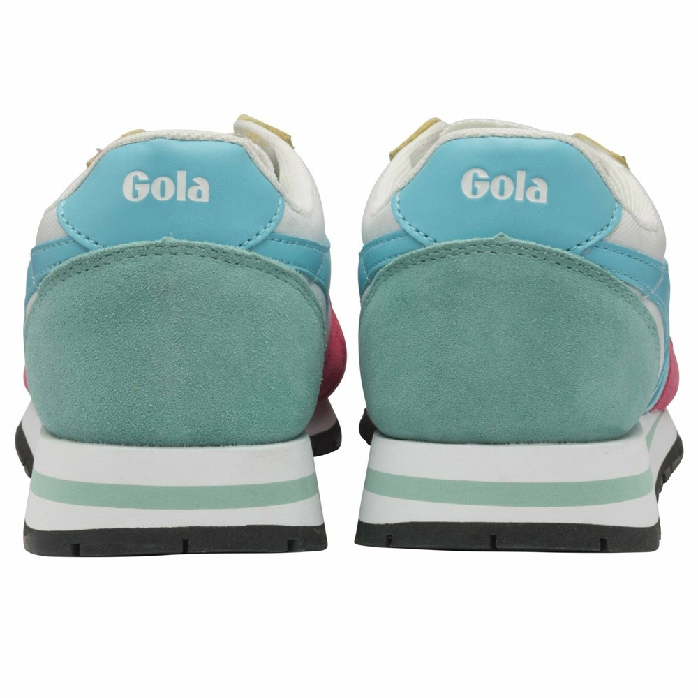 Basket Gola Daytona Blanche Rose Turquoise Clair Bleu Femme | PURI-09270177