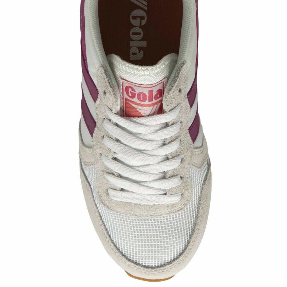 Basket Gola Daytona Blanche Fushia Bleu Femme | NOXG-17345158