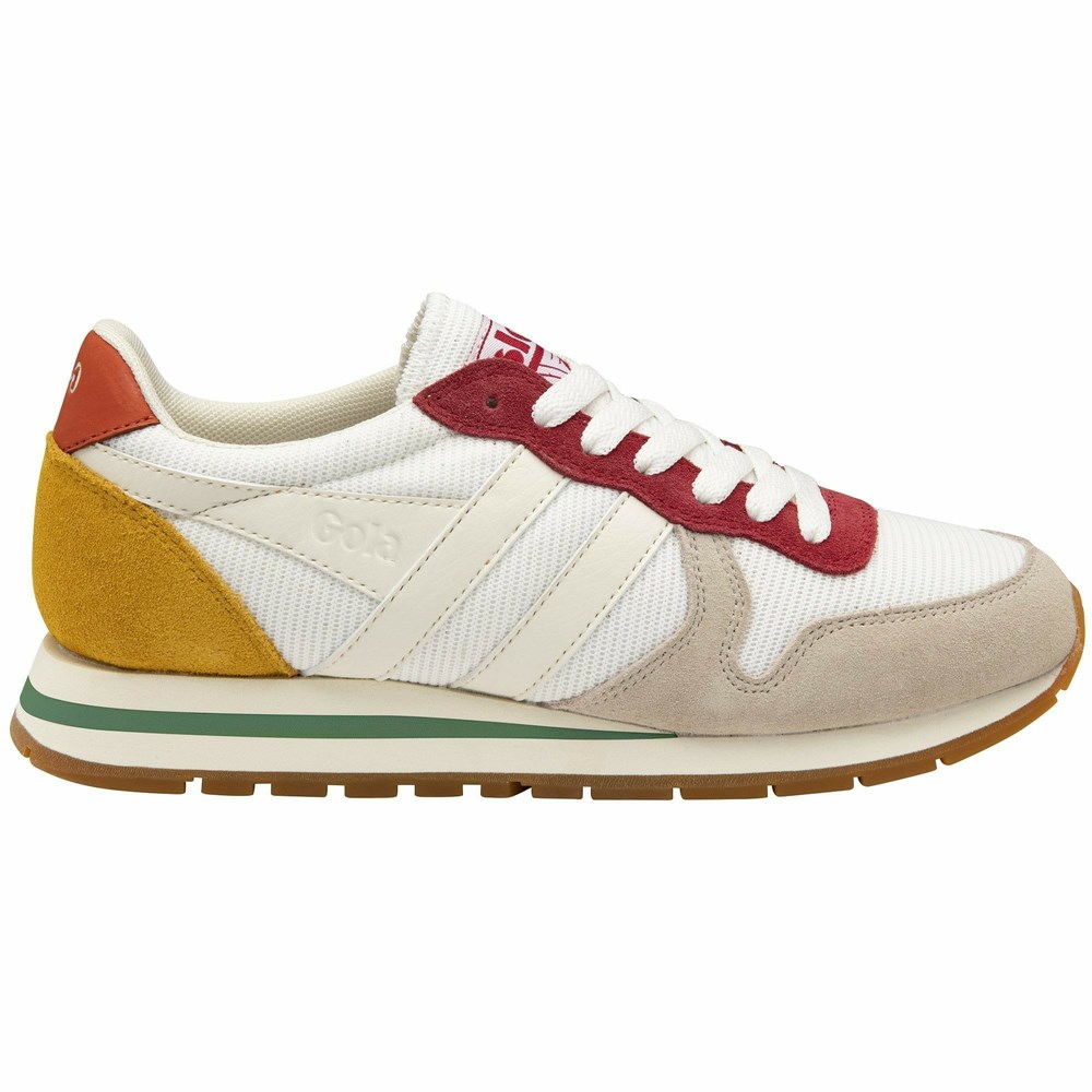 Basket Gola Daytona Mesh Blanche Rouge Orange Femme | IXMW-35534608