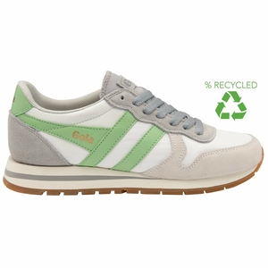 Basket Gola Daytona Chute Blanche Grise Clair Vert Femme | CIGP-26078878