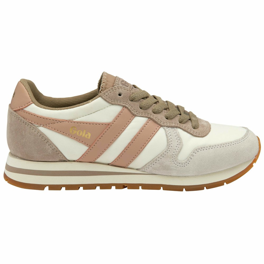 Basket Gola Daytona Chute Blanche Grise Rose Femme | DGHA-42260395