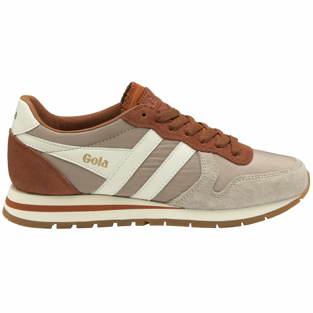 Basket Gola Daytona Chute Grise Orange Marron Blanche Femme | OWQW-48132780