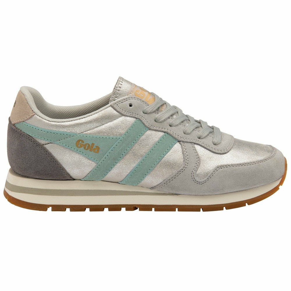 Basket Gola Daytona Blaze Argent Vert Grise Femme | YKYA-29388510