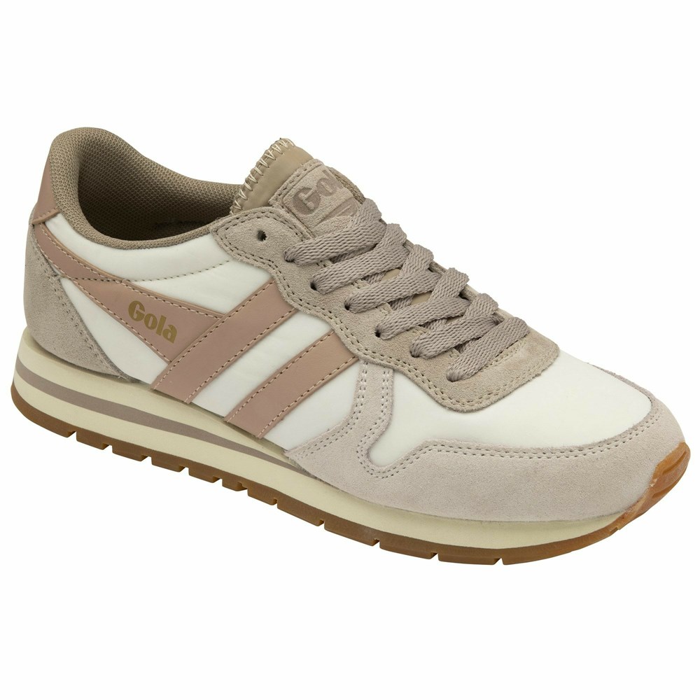 Basket Gola Daytona Chute Blanche Grise Rose Femme | DGHA-42260395