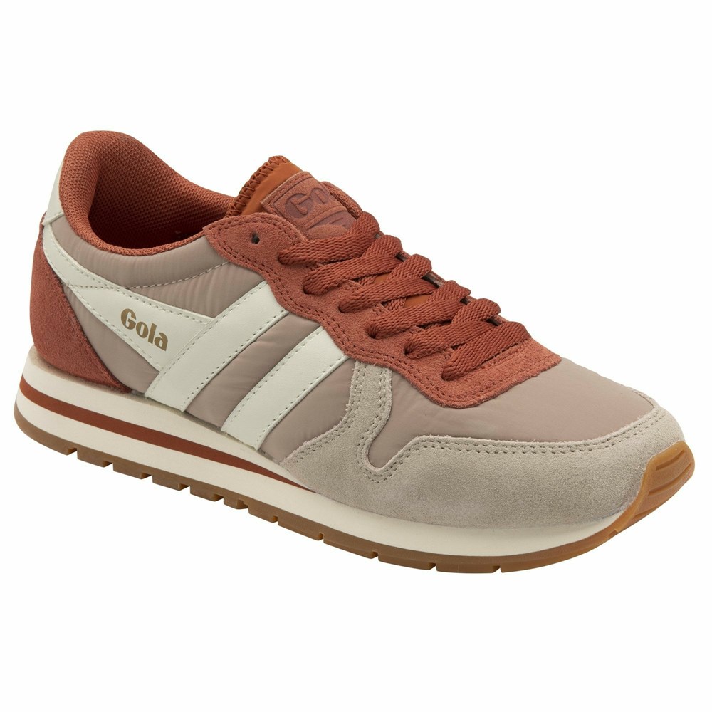 Basket Gola Daytona Chute Grise Orange Marron Blanche Femme | OWQW-48132780