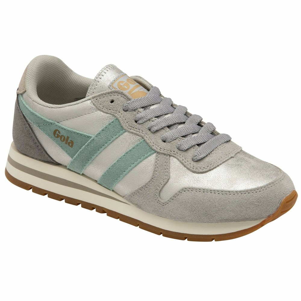 Basket Gola Daytona Blaze Argent Vert Grise Femme | YKYA-29388510