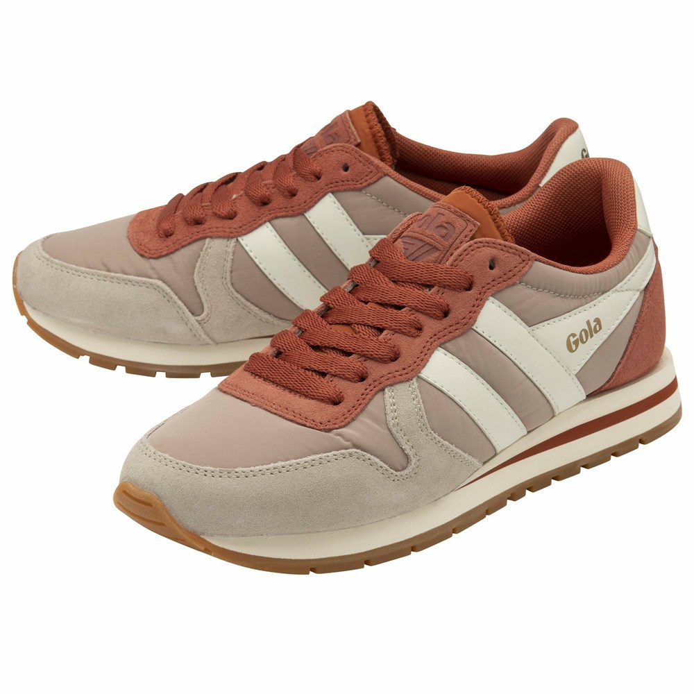 Basket Gola Daytona Chute Grise Orange Marron Blanche Femme | OWQW-48132780