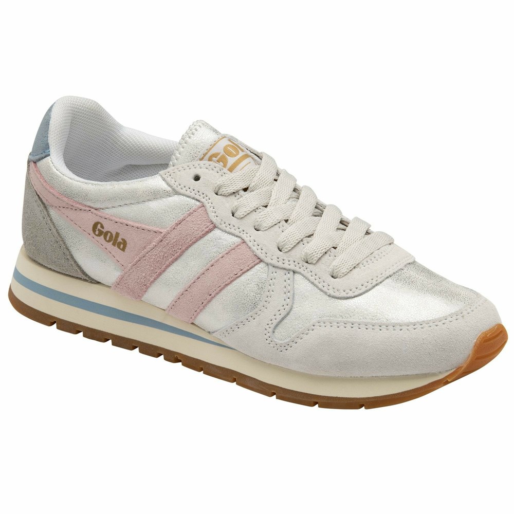 Basket Gola Daytona Blaze Blanche Rose Femme | FFXB-86578745