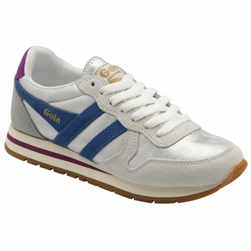 Basket Gola Daytona Blaze Blanche Bleu Femme | UURV-85167766