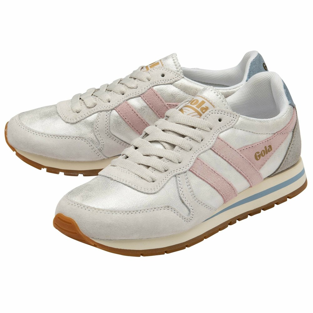 Basket Gola Daytona Blaze Blanche Rose Femme | FFXB-86578745