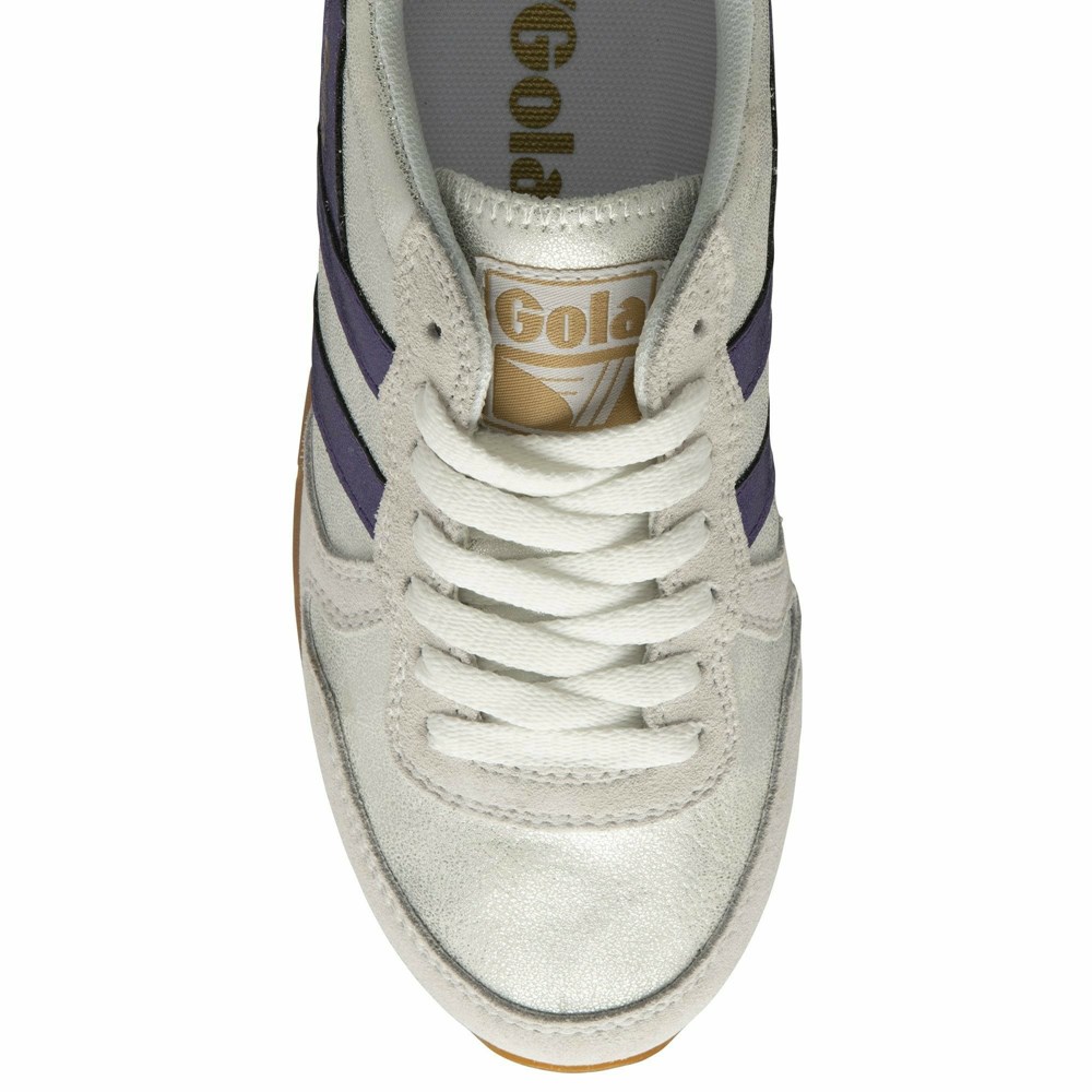 Basket Gola Daytona Blaze Blanche Violette Grise Femme | DTWC-27219014