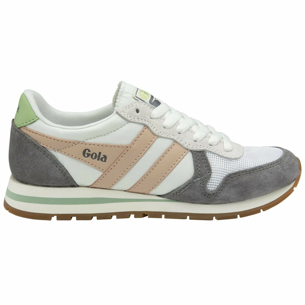 Basket Gola Daytona Blanche Rose Vert Femme | YYAP-22702923