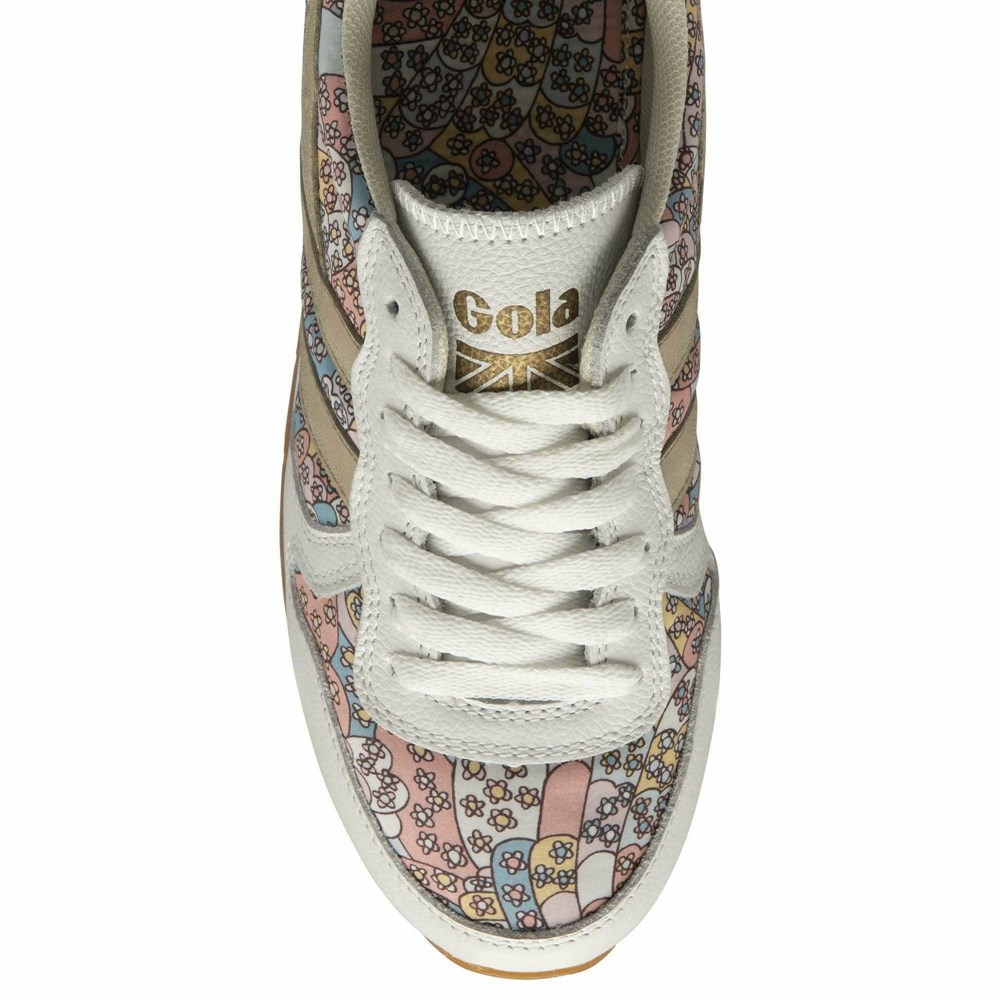 Basket Gola Daytona LBTY CP Blanche Doré Multicolore Femme | NGWX-51399641