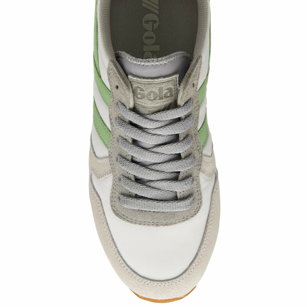 Basket Gola Daytona Chute Blanche Grise Clair Vert Femme | CIGP-26078878