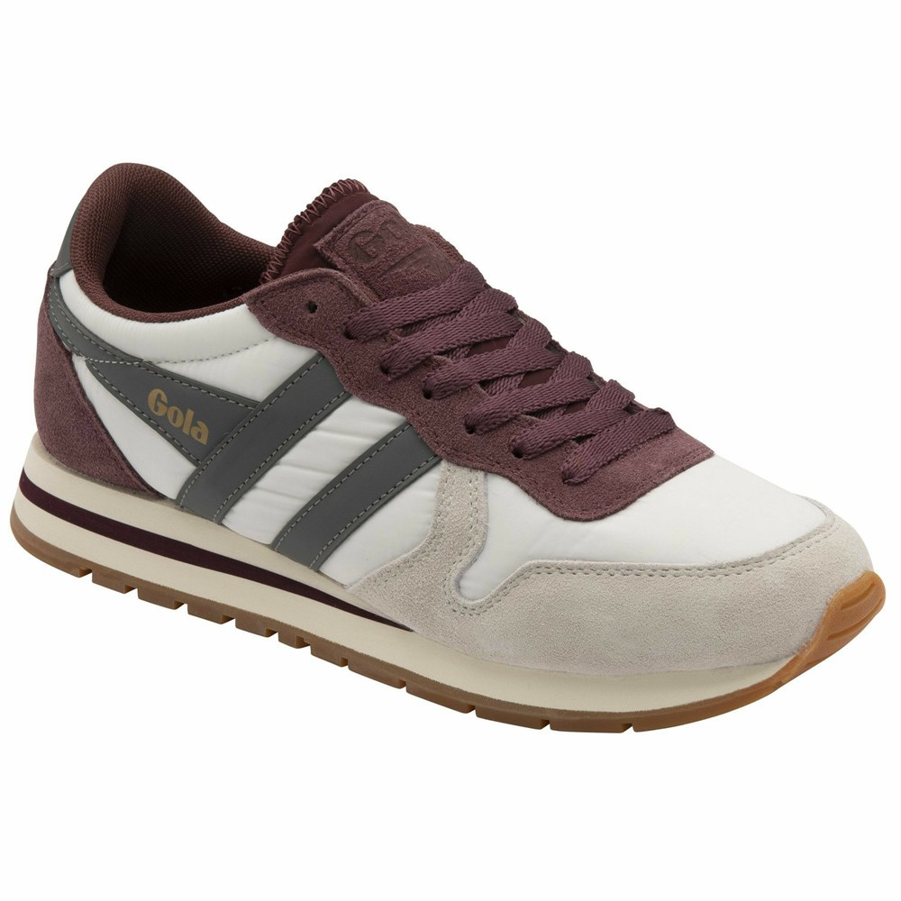 Basket Gola Daytona Chute Blanche Bordeaux Grise Femme | XYUD-21203667