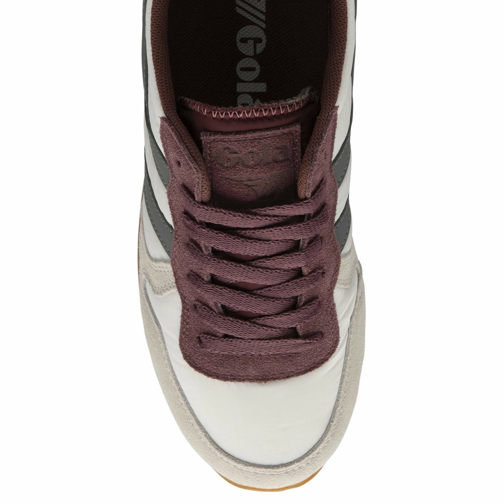 Basket Gola Daytona Chute Blanche Bordeaux Grise Femme | XYUD-21203667