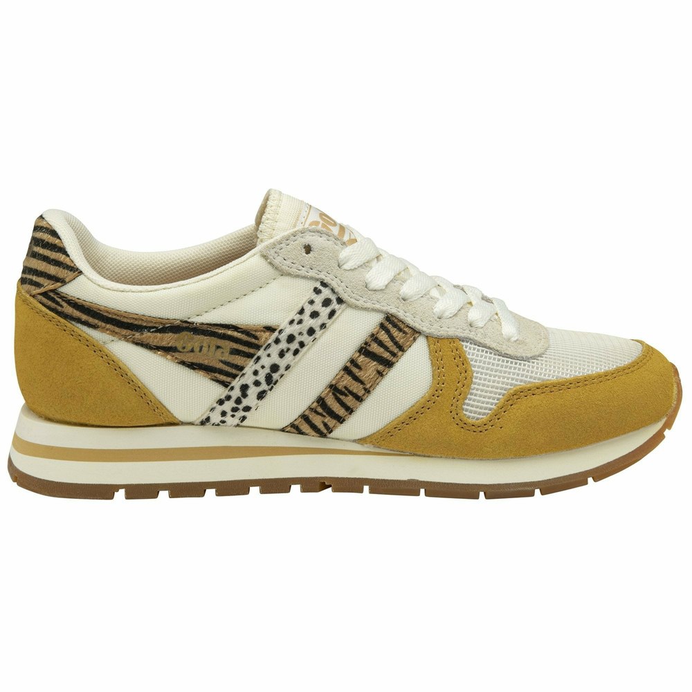 Basket Gola Daytona Safari Blanche Moutarde Femme | NNHJ-09225242