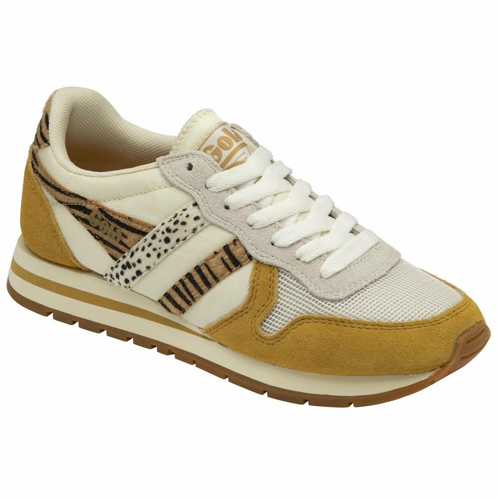 Basket Gola Daytona Safari Blanche Moutarde Femme | NNHJ-09225242