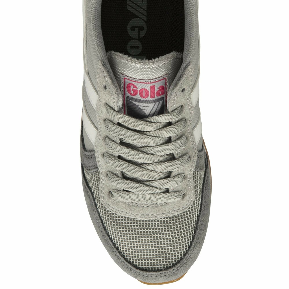 Basket Gola Daytona Grise Clair Blanche Rose Femme | DLJB-73249657