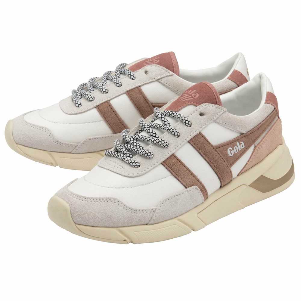 Basket Gola Eclipse Pure Blanche Rose Femme | SRHD-29663879