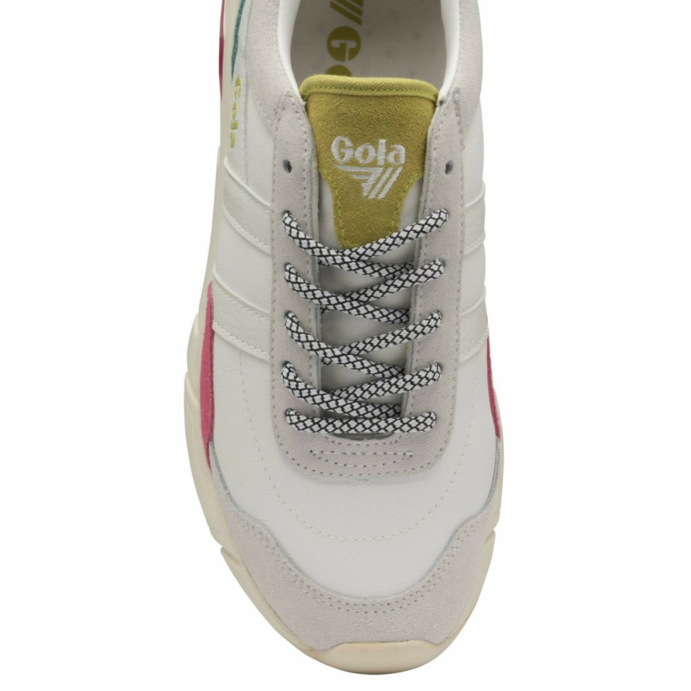 Basket Gola Eclipse Trident Blanche Rose Femme | OWHJ-95053670