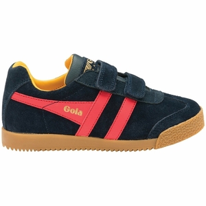 Basket Gola Harrier Brides Bleu Marine Rouge Orange Enfant | EXDI-63557267