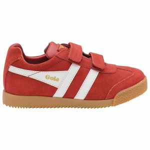 Basket Gola Harrier Brides Rouge Blanche Enfant | EIGU-72237574