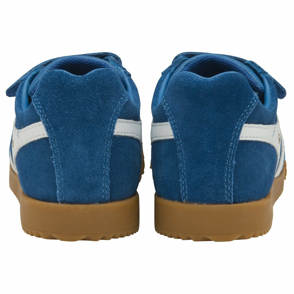 Basket Gola Harrier Brides Bleu Blanche Enfant | IAHL-99433626