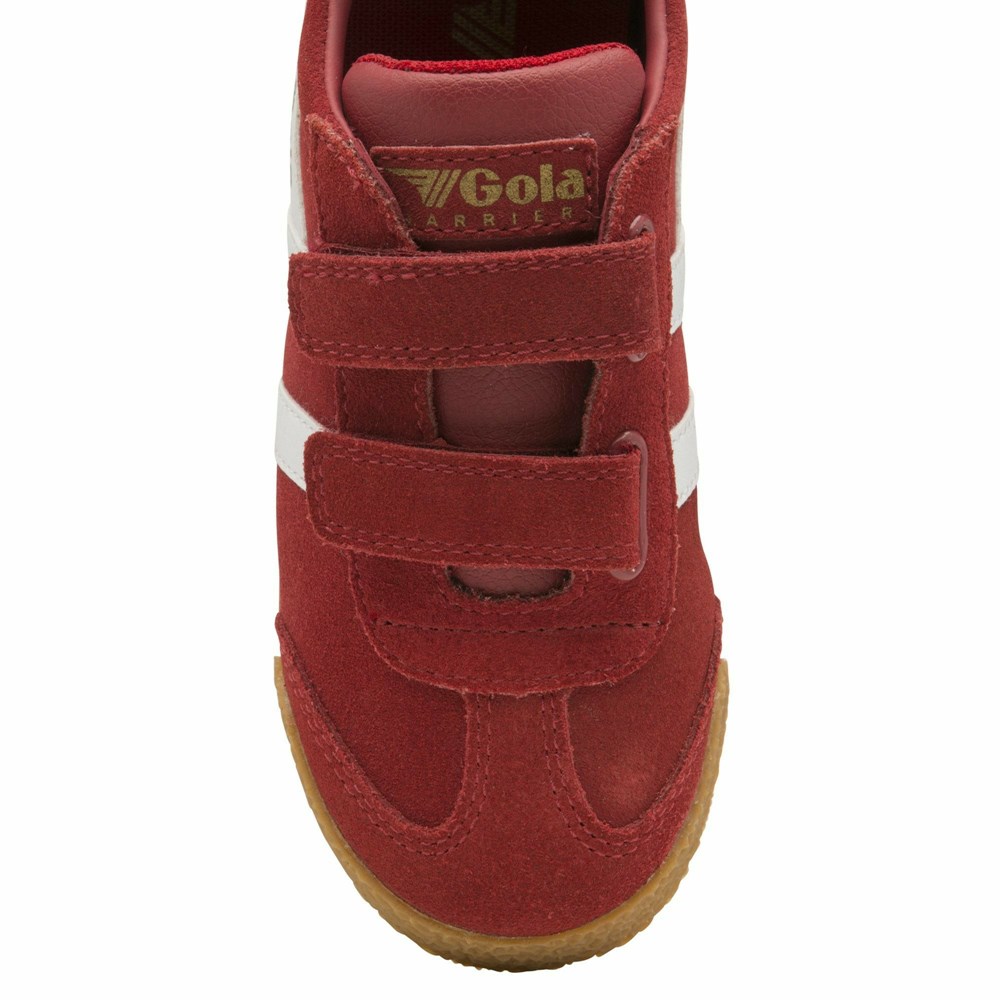 Basket Gola Harrier Brides Rouge Blanche Enfant | EIGU-72237574