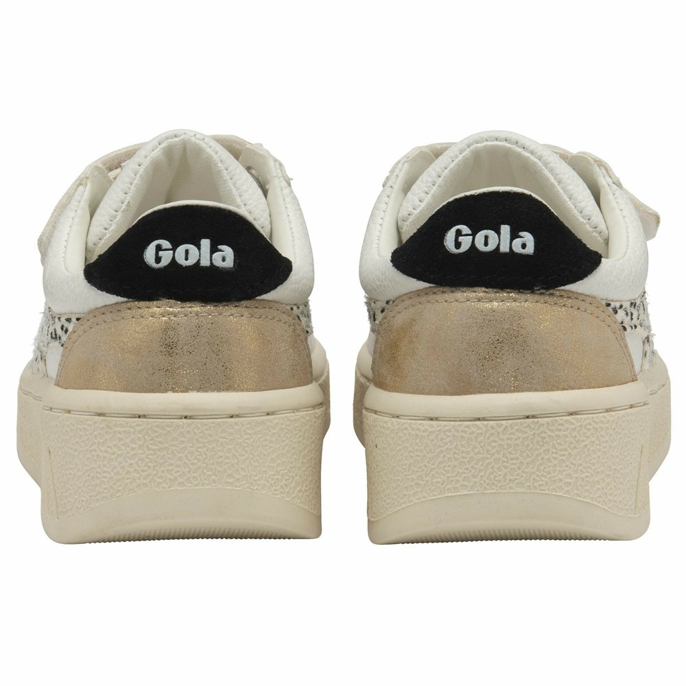 Basket Gola Grandslam Tropic Brides Blanche Doré Enfant | DKHN-59729783