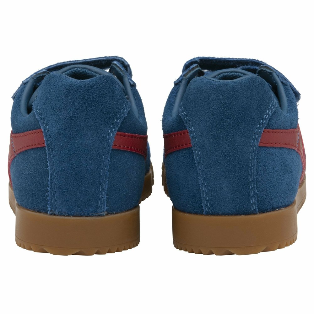 Basket Gola Harrier Brides Bleu Rouge Enfant | CTQN-73169007