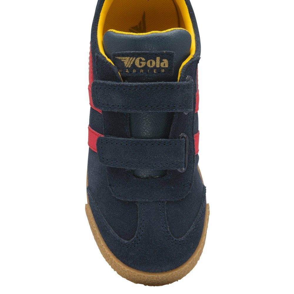 Basket Gola Harrier Brides Bleu Marine Rouge Orange Enfant | EXDI-63557267