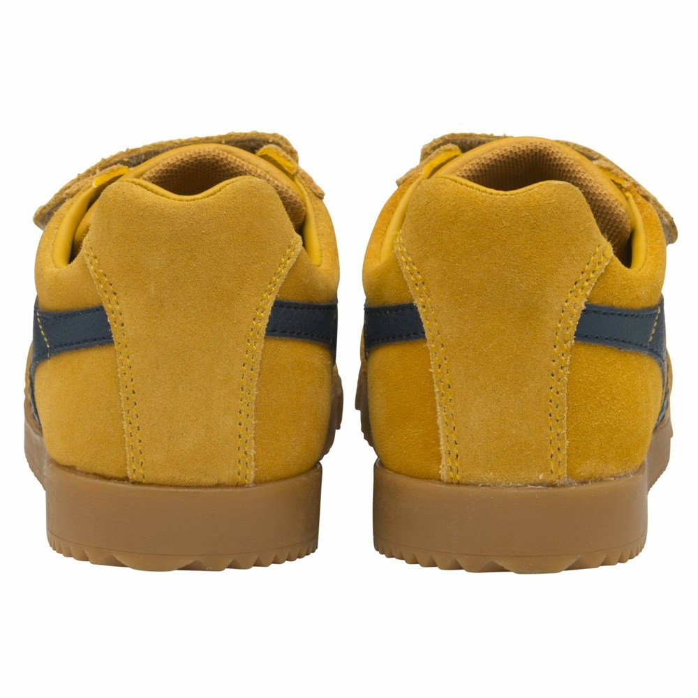 Basket Gola Harrier Brides Orange Bleu Marine Enfant | OIAH-77342553